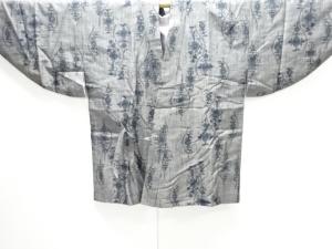 アンティーク　花更紗模様織り出し手織り紬道中着